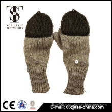 Long fingerless jacquard knit mitten, customize knit gloves